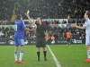 SWANSEA, WALES - JANUARY 17:   of  during the Barclays Premier League match between Swansea City and Chelsea at Liberty Stadium on January 17, 2015 in Swansea, Wales.Football skills being show off at half time